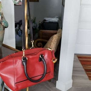 Barr & Barr red leather crossbody